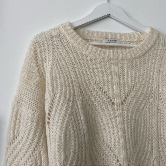 Madewell cream open knit alpaca blend sweater - Picture 3 of 8